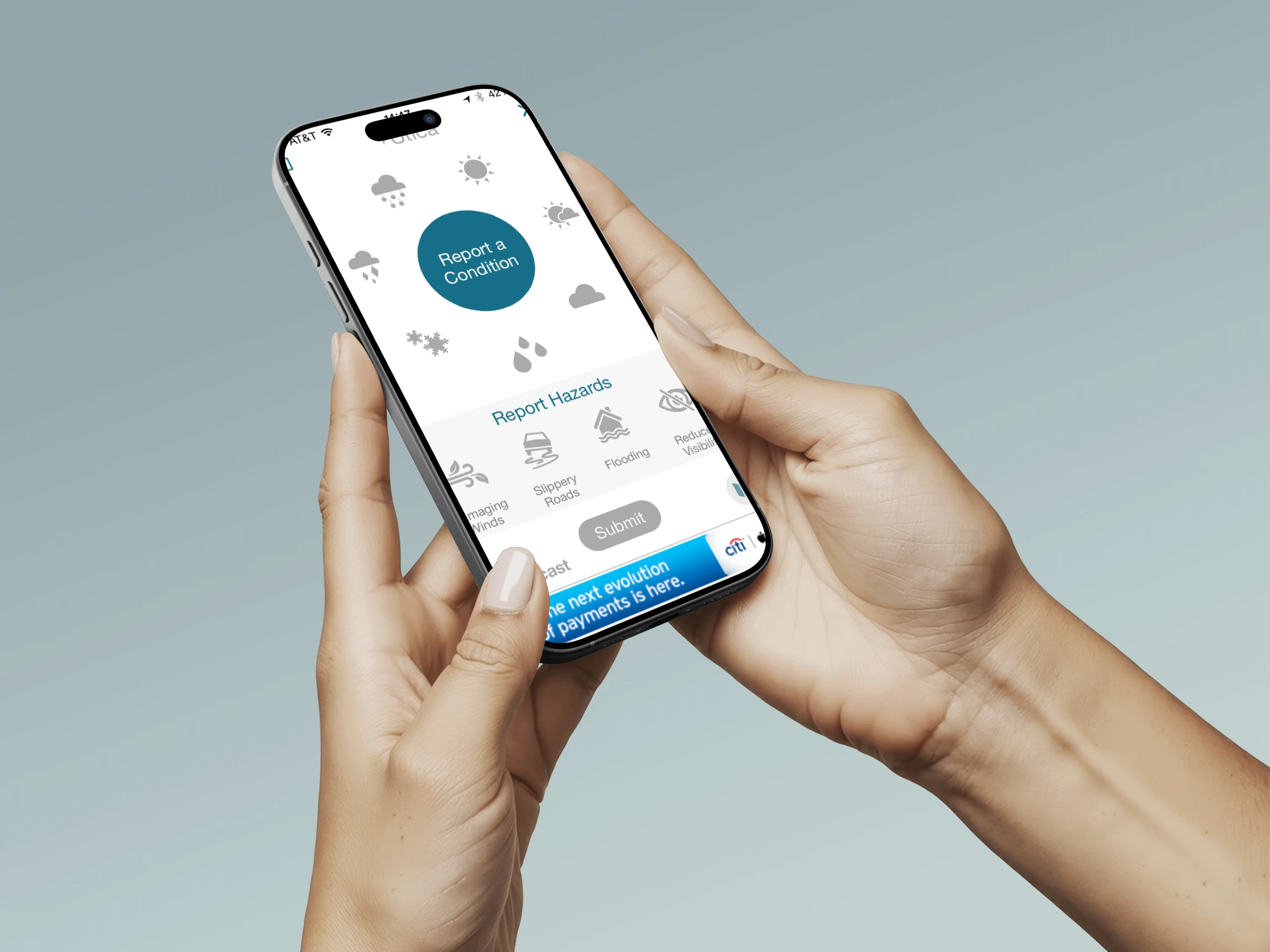 AccuCast — crowdsourced weather conditions