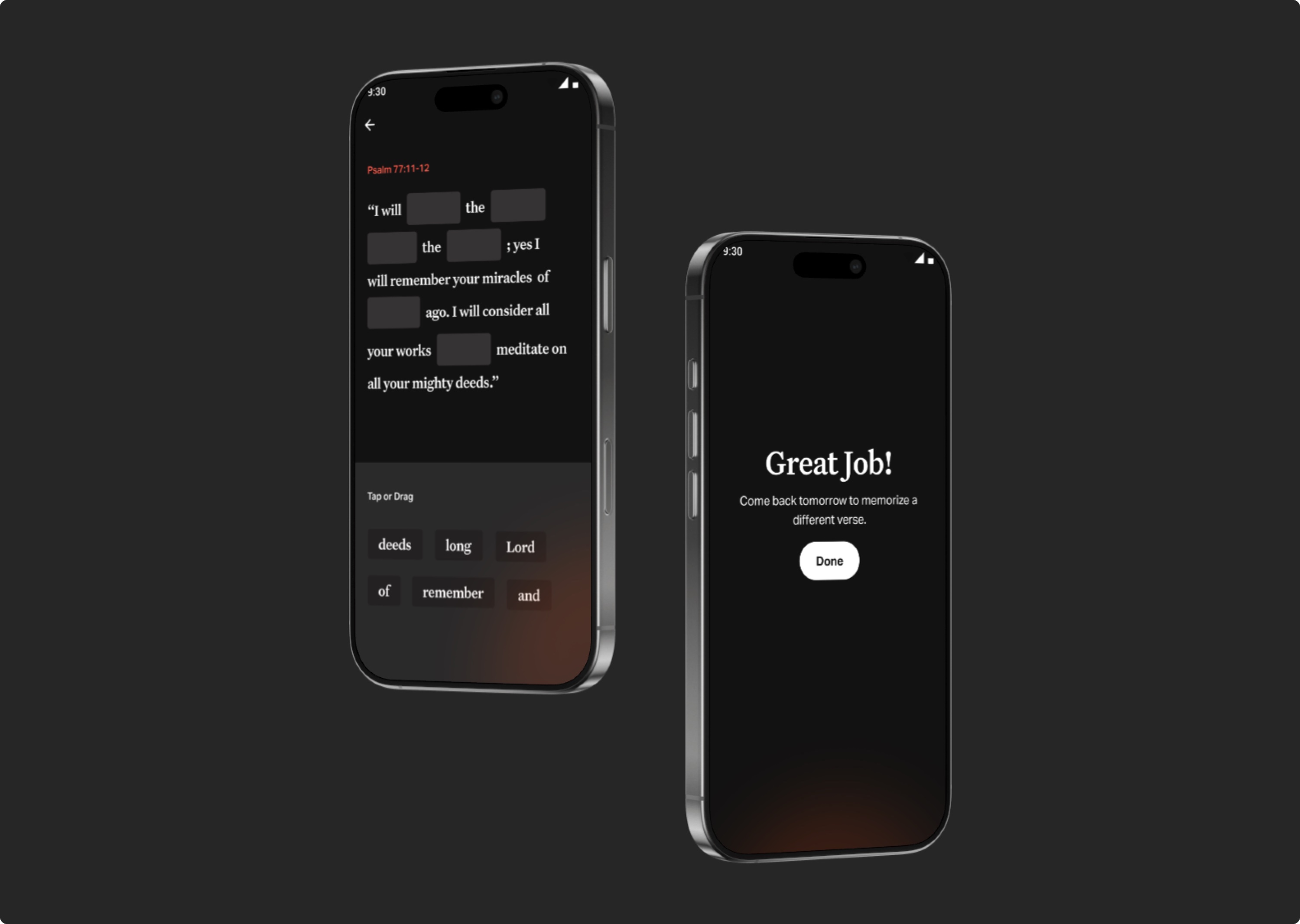 Bible App Lite Memorization Game