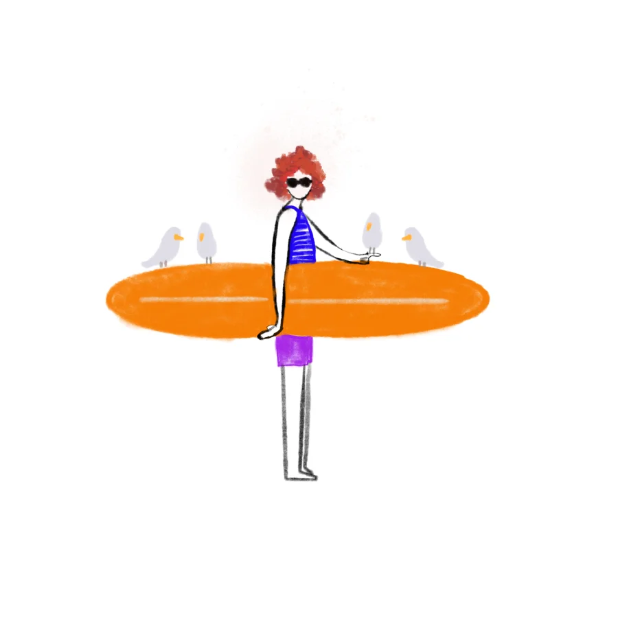 Surf illustration by Gina Thomas